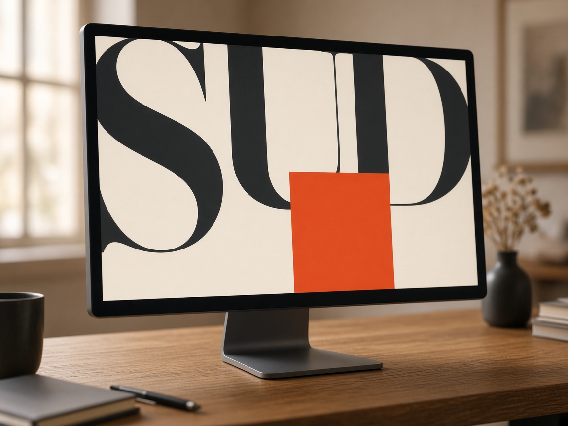 A monitor showing an editorial website layout.